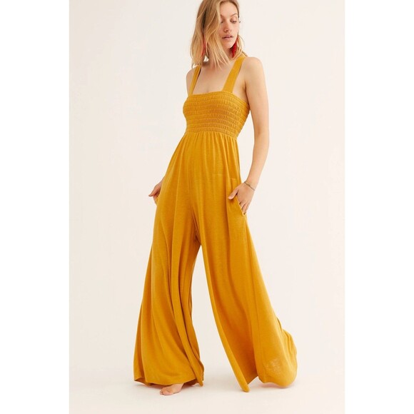 Free People Pants - FP Beach Homecoming Jumper Women's Size XS Orange Yellow Free People Jumpsuit